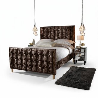 Grau Chesterfield Bett Polsterbett Doppelbett Betten Big XXL Designer Luxus Bett