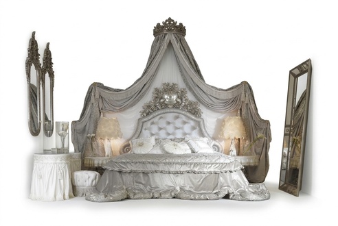 Chesterfield Bett Silber Luxus Schlafzimmer Betten Italienische Möbel