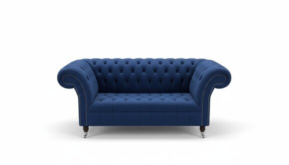 Chesterfield Big Textil Design Wohnzimmer Deko Couch Sofa Polster 2 Sitz