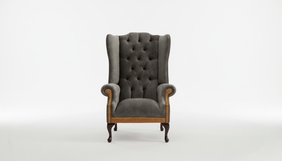Chesterfield Textil Design Wohnzimmer Couch Sofa Polster 1 Sitz Leder #203