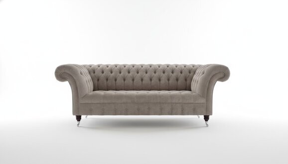 Chesterfield Big Textil Design Wohnzimmer Couch Sofa Dekor Polster 3 Sitz