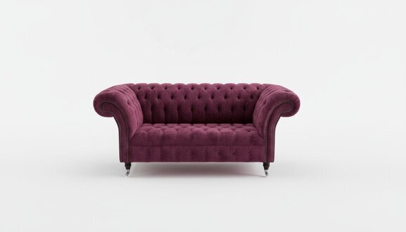 Chesterfield Big Textil Design Wohnzimmer Couch Sofa Polster Deko 2 Sitz