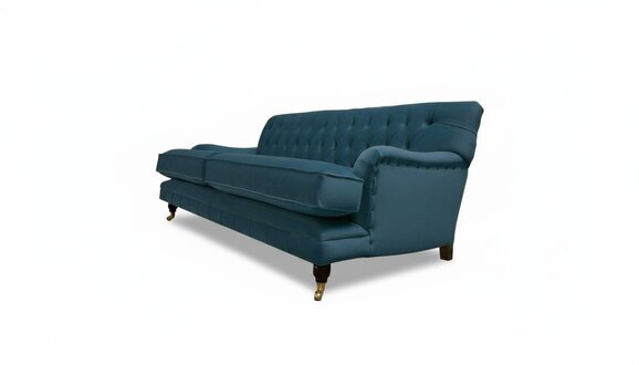 Chesterfield Blau Stoff Wohnzimmer Design Couchen Polster Sofa Sofas Neu