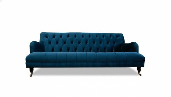 Chesterfield Blau Textil Sofa Design Couchen Polster Sofas Neu Luxus