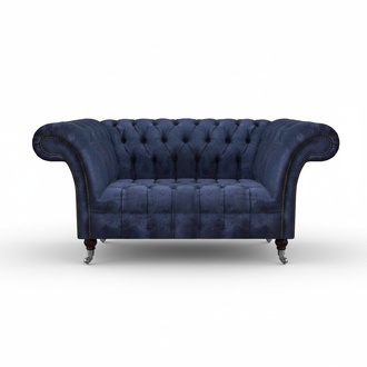 Chesterfield Blaue Polstercouch Wohnzimmer 2-Sitzer Luxus Edle Sitzmöbel