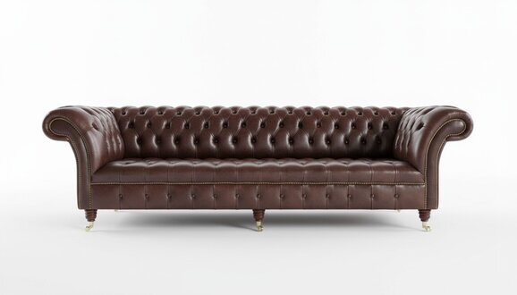 Chesterfield Braun Couch Sofa Polster 4 Sitzer Couchen Sitz Garnitur