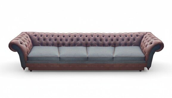 Chesterfield Braun Sofa Couch Viersitzer Leder Einrichtung Sitzmöbel Wohnzimmer