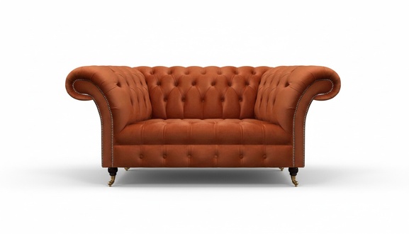 Chesterfield Brauner Zweisitzer Designer Couchen Wohnzimmer Edle Sofas