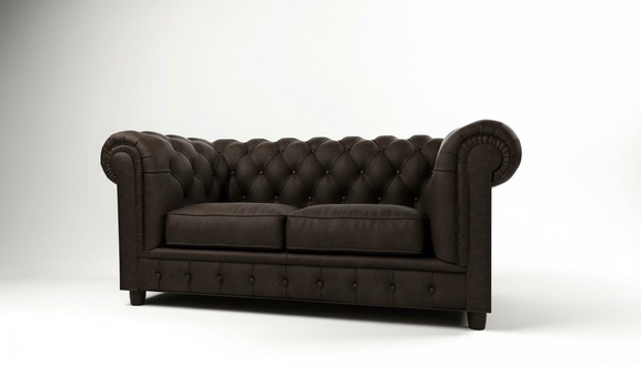 Chesterfield Couch 2 Sitzer Polster Sitz Textil Stoff Couchen Leder Sofas Sofa