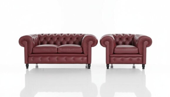 Chesterfield Couch Polster 2+1 Sitzer Polstermöbel Sofagarnitur Couchen Sofas