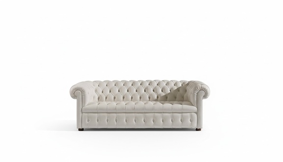 Chesterfield Couch Polster Leder Sofa 3 Sitzer Klassische Couchen Berto Weiß New