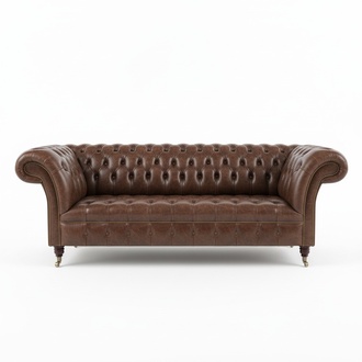 Chesterfield Couch Polster Sofas Klassischer Leder 3 Sitzer 100% Leder Sofort