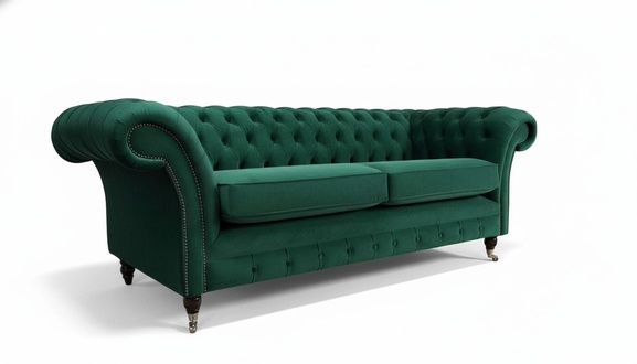 Chesterfield Couch Sofa Polster 3 Sitzer Couchen Sitz Sofas Grün Neu