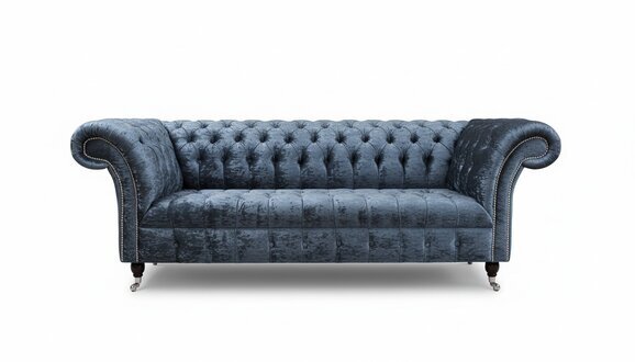 Chesterfield Couch Sofa Polster 3 Sitzer Couchen Sitz Sofas Garnitur Graue Neu