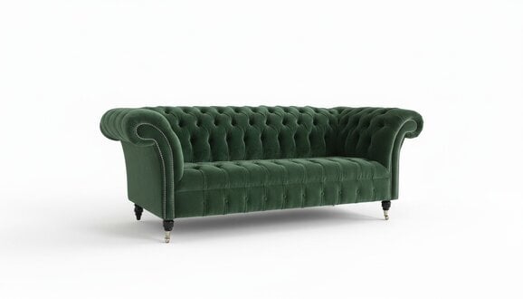 Chesterfield Couch Sofa Polster 3 Sitzer Couchen Garnitur Sitz Sofas Grüne Neu