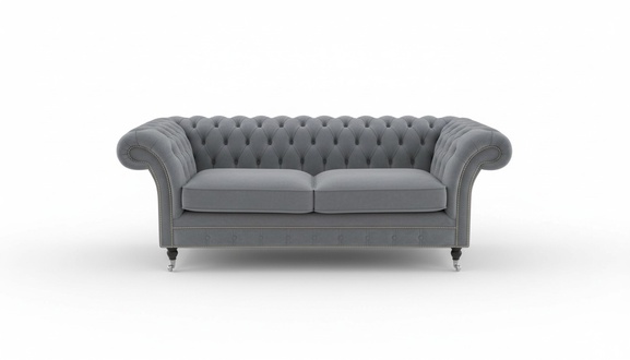 Chesterfield Couch Textil Stoff Designer Sofa Möbel Edles Design 3 Sitzer Samt