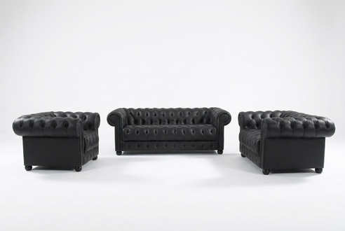 Chesterfield Couchen Sofas Polster Leder 321 Sitzer Sofagarnitur Garnituren