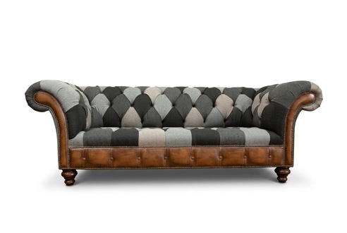 Chesterfield Design Couch 3er Deisitzer Couchen Stoff Sofa Sitz Polster Sofas