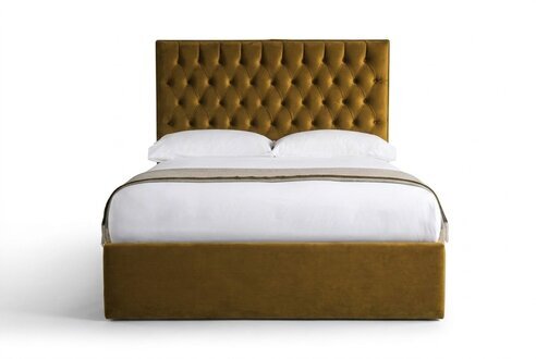 Chesterfield Design Englisches 140/160/180x200 Betten Doppelbett Gelb
