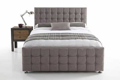 Chesterfield Design Englisches 140/160/180x200 Betten Doppelbett Grau