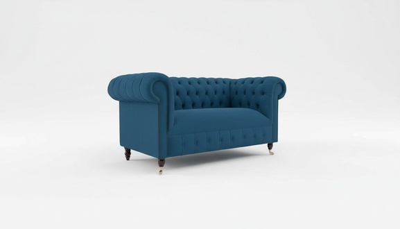 Chesterfield Design Luxus Polster Sofa 2 Sitzer Couch Sitz Textil