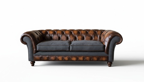 Chesterfield Design gepolstertes Sofa Lounge Stuhl Leder