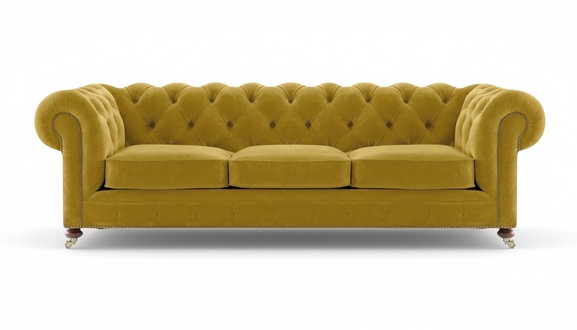 Chesterfield Design Luxus Polster Sofa Couch Sitz Dreisitze Textil Wohnzimmer