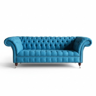 Chesterfield Design Luxus Polster Sofa Couch Sitz Garnitur Leder Textil Neu #149