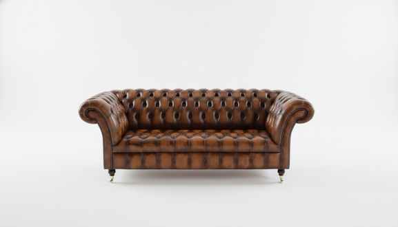 Chesterfield Design Luxus Polster Sofa Couch Textil Sitz Garnitur Leder
