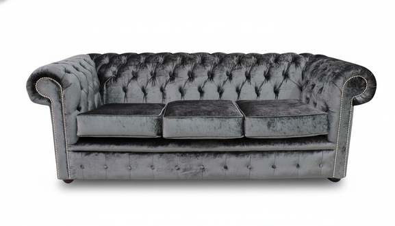 Chesterfield Design Luxus Polster Sofa Couch Sitz Garnitur Leder Textil Neu #250