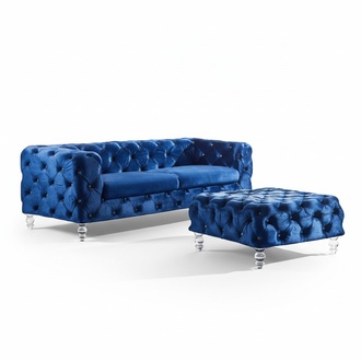 Chesterfield Design Luxus Polster Sofa Couch Sitz Garnitur Leder Textil Neu #247