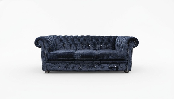 Chesterfield Design Luxus Polster Sofa Couch Sitz Garnitur Leder Textil Neu #246