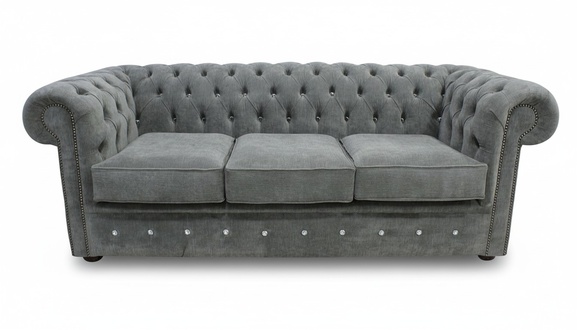 Chesterfield Design Luxus Polster Sofa Couch Sitz Garnitur Leder Textil Neu #239