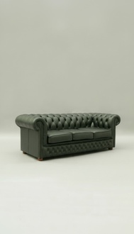Chesterfield Design Luxus Polster Sofa Couch Sitz Garnitur Leder Textil Neu #221