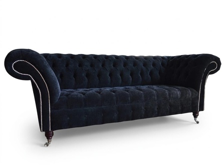 Chesterfield Design Luxus Polster Sofa Couch Sitz Garnitur Leder Textil Neu #120