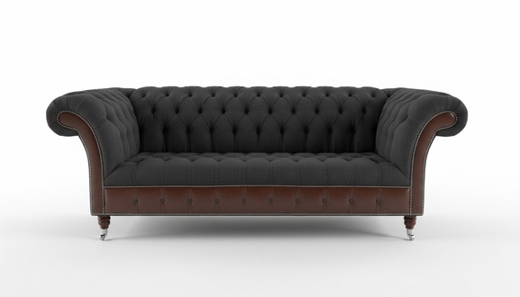 Chesterfield Design Luxus Polster Sofa Couch Sitz Garnitur Leder Textil Neu #a1