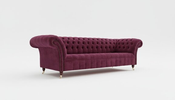 Chesterfield Design Luxus Polster Sofa Couch Sitz Garnitur Leder Textil Neu #148