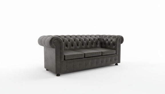 Chesterfield Design Luxus Polster Sofa Couch Sitz Garnitur Leder Vintage Neu 116