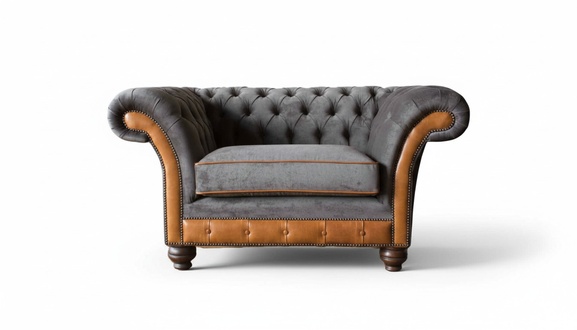 Chesterfield Design Sessel Couch Polster Textil Couchen Ohrensessel