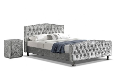 Designer Chesterfield Schlafzimmer Bett Leder Textil Polster 140/160/180/200 cm