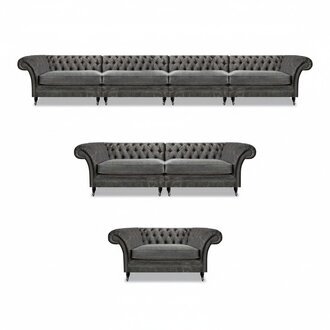 Chesterfield Designer Sofagarnitur Textil Sitzcouchen Designer Möbel