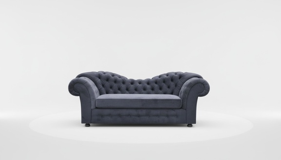Chesterfield Dreisitzer Couch Polster 3er Couchen Wohnzimmer Sofa Schwarz