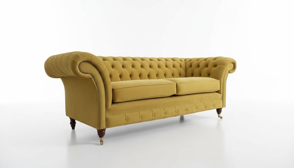 Chesterfield Dreisitzer Luxus Sofa 3 Sitzer Sofas Stoff Design Couch Textil