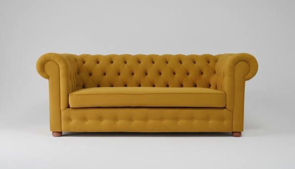 Chesterfield Dreisitzer Samt Couch Polster Schlaf Sofa Couch Bettfunktion Neu