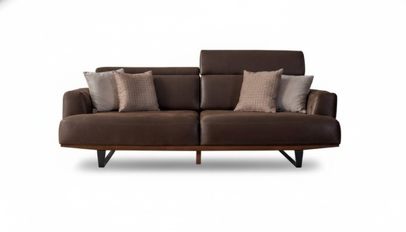 Chesterfield Dreisitzer Sofa 3 Sitzer Sofas Braun Kunstleder Luxus