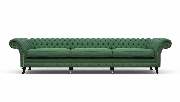 Chesterfield Dunkelgrüne Couch Moderner Polster 3-Sitzer Luxus Möbel