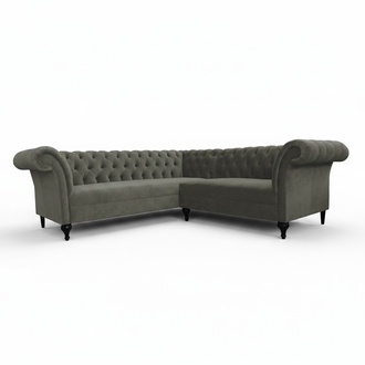 Chesterfield Ecksofa Eckcouch Designer Sofa Couch Samt Ledersofa SLIII Sofa №97