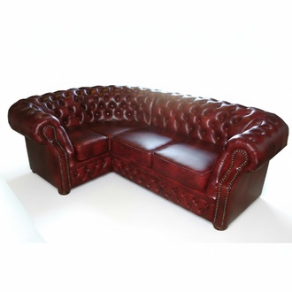 Chesterfield Ecksofa Eckcouch Polster Sitz Stoff Garnitur Wohnlandschaft Oxford