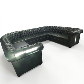 Chesterfield Ecksofa U Form Ledersofa Ecksofas Leder Couch Modern