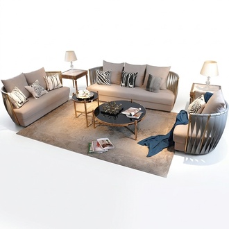 Edelstahl Stoff Couch Polster Sitz Garnitur Sofa Wohnzimmer 3+2+2